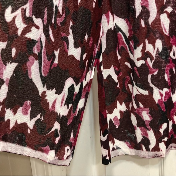 Lane Bryant Burgundy Black White Camo Lightweight Open Maxi Cardigan  18-20 - Picture 8 of 12